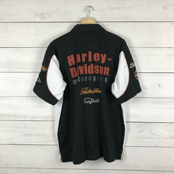 Vintage Harley Davidson Embroidered Button Shirt